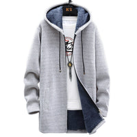 Rosie | Longline Zip Hoodie Light Grey