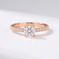 ROUND ZIRCONIA ROSE GOLD PAVÉ RING