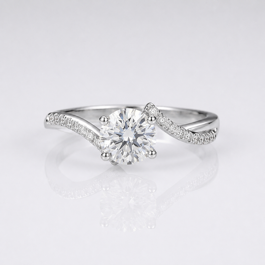 ROUND ZIRCONIA SILVER INFINITY RING
