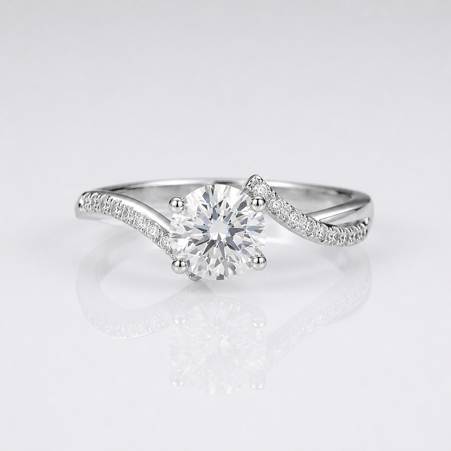 ROUND ZIRCONIA SILVER INFINITY RING