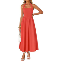 Jorja - Sleeveless Halter Ruched Pocket Dress
