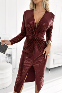 Maria – Sequin Evening Dress with Slit