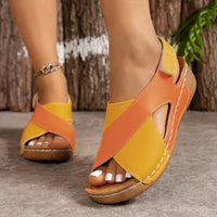 Bella | Womens Orthopedic Cross Strap Sandals Orange