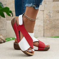 Bella | Womens Orthopedic Cross Strap Sandals Red And White