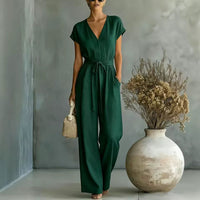 Nadine – Flowing Belted Jumpsuit