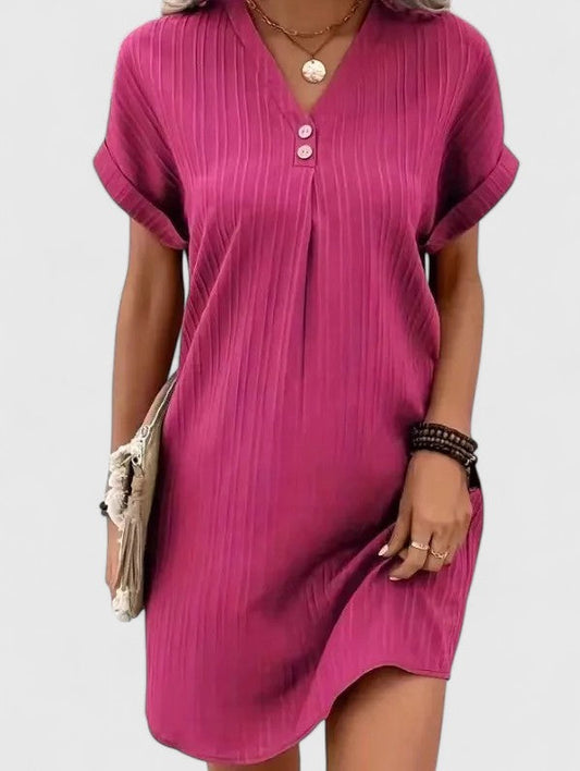 Deborah | Comfortable Dress Rose Red