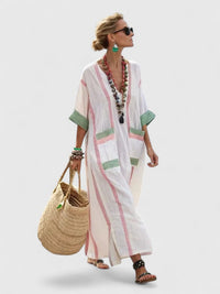Kyvanna | Elegant Maxi Dress Beige Green
