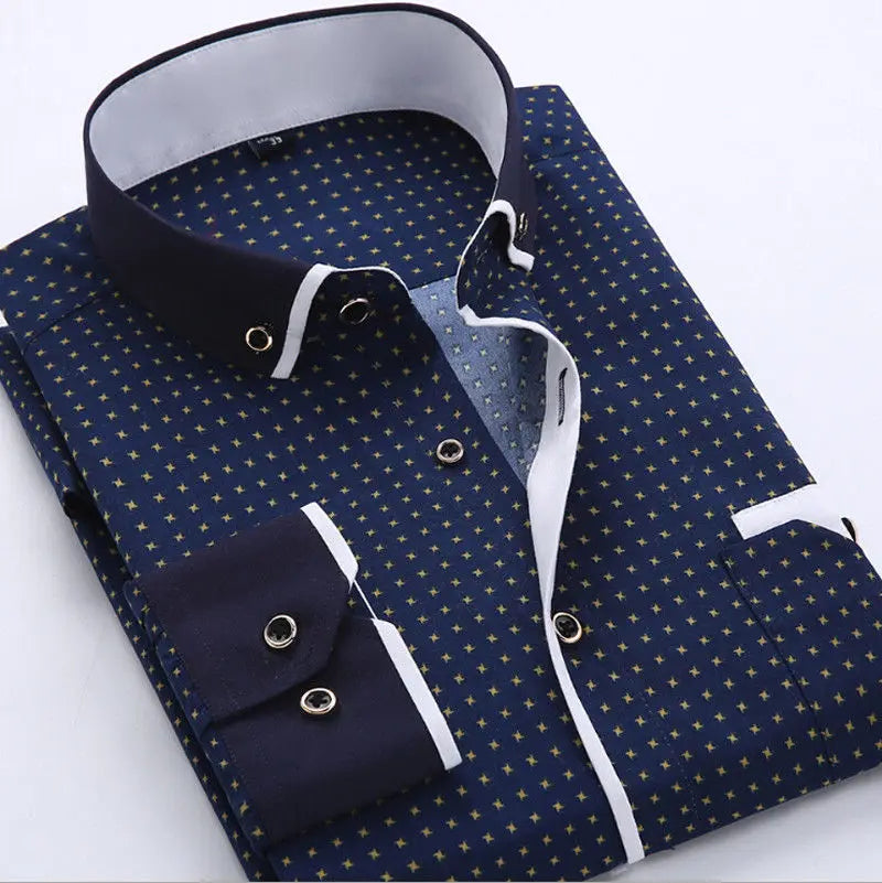 Jayson | Modern Long-Sleeve Shirt Navy Blue