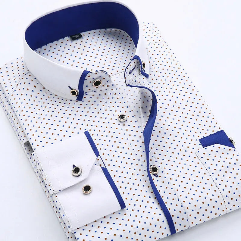 Jayson | Modern Long-Sleeve Shirt White/Blue