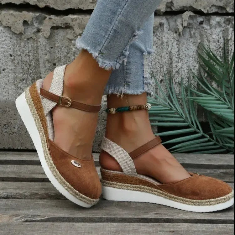 Zara | Rope Orthopedic High Heels Dark brown
