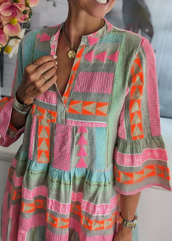 Lumi - Layered Summer Dress with V-Neck