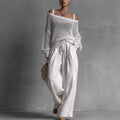 Claire - Elegant Off-Shoulder Trouser Set
