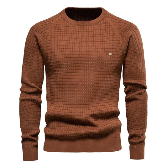 Thomas - Men's Sweater with Diamond Pattern – Brown