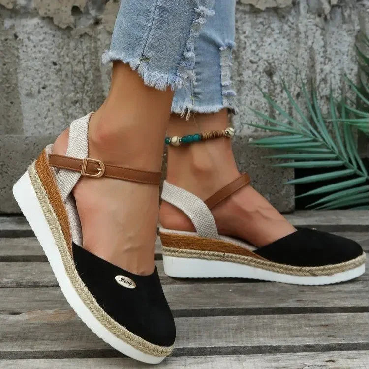 Zara | Rope Orthopedic High Heels Black