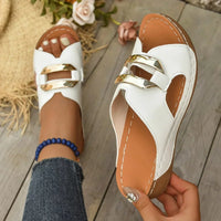 Lina | Orthopedic Wedge Heel Sandals White