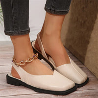 Carmen Square-Toe Slingback Flats
