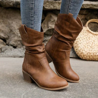 Rosie | Classic Mid-Calf Western Boots Brown