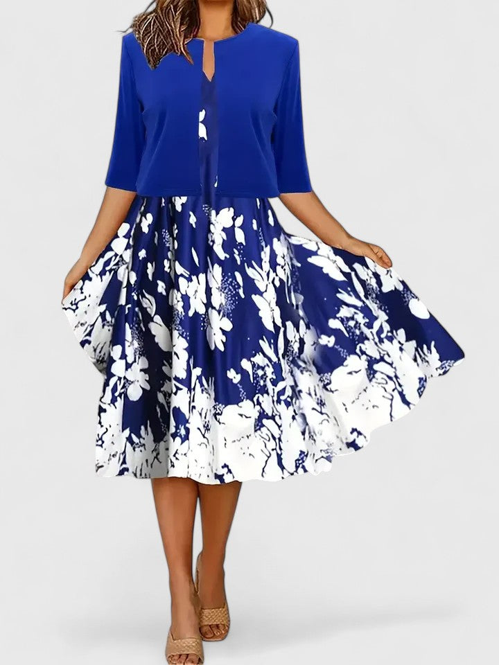 Chantal | Elegant Midi Dress Blue