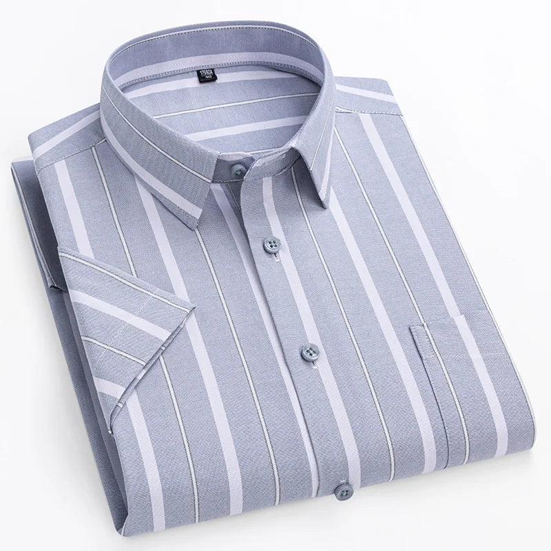 Zack | Short-Sleeve Cotton Shirt Gray