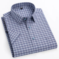 Zack | Short-Sleeve Cotton Shirt Blue/White