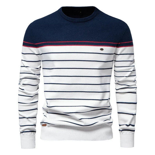 Stephen - Men's Striped Sweater – Blue