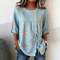 Nell - Elegant Floral Embroidered Blouse