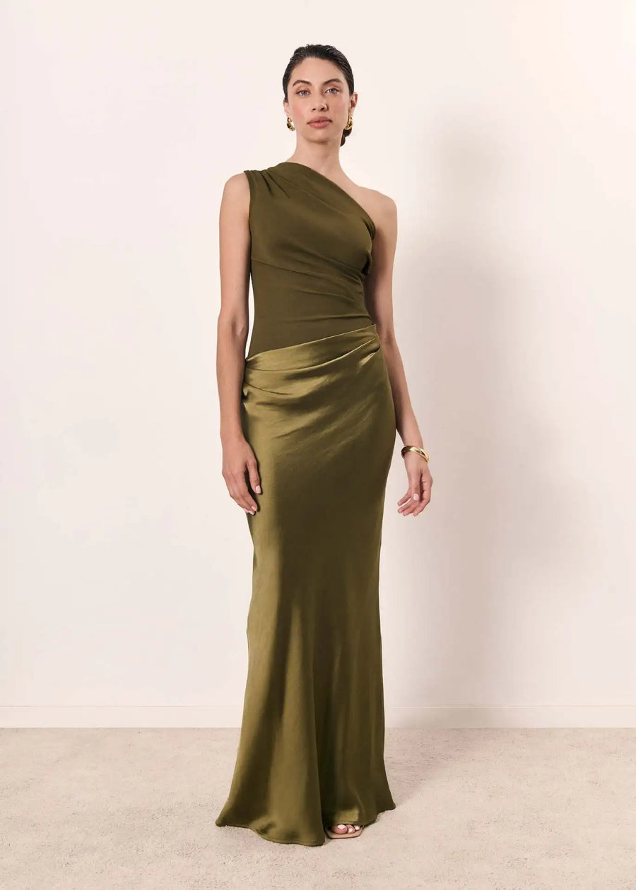 Charlotte - Maxi Dress with a Guilt in Satin