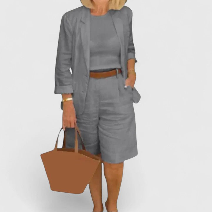 Railey | Elegant Suit 2-Piece Set Gray