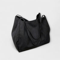 Olivia - High-Quality Large Canvas Shopper Bag Black