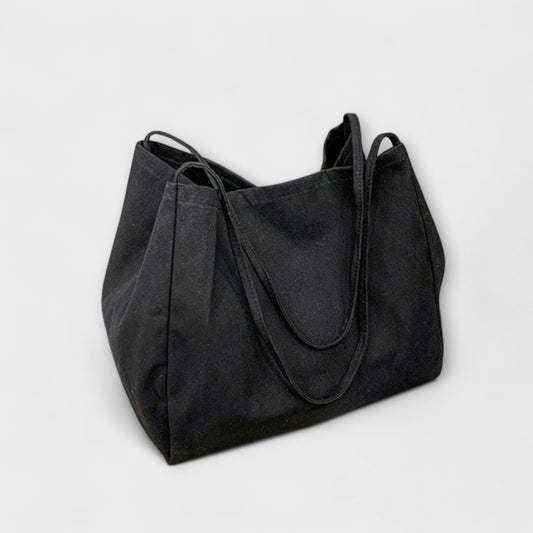 Olivia - High-Quality Large Canvas Shopper Bag Black