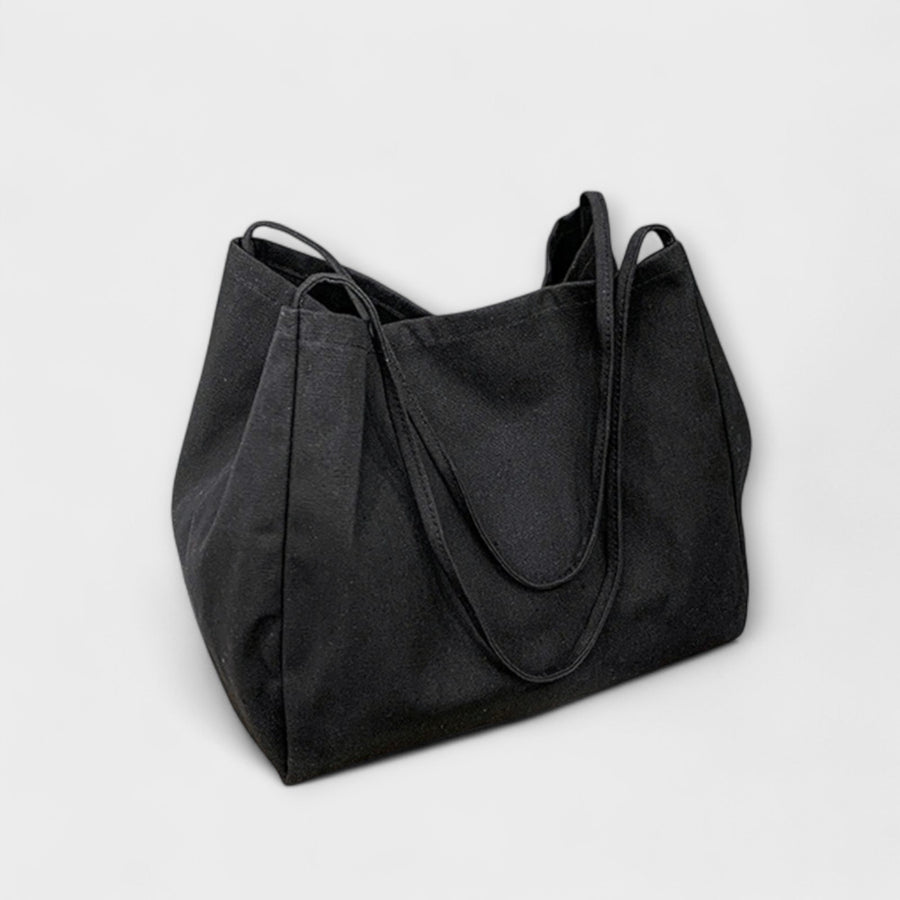Olivia - High-Quality Large Canvas Shopper Bag Black