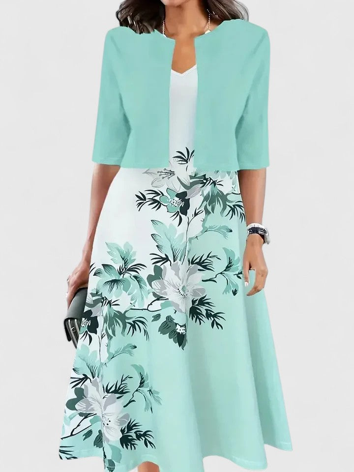 Chantal | Elegant Midi Dress Green