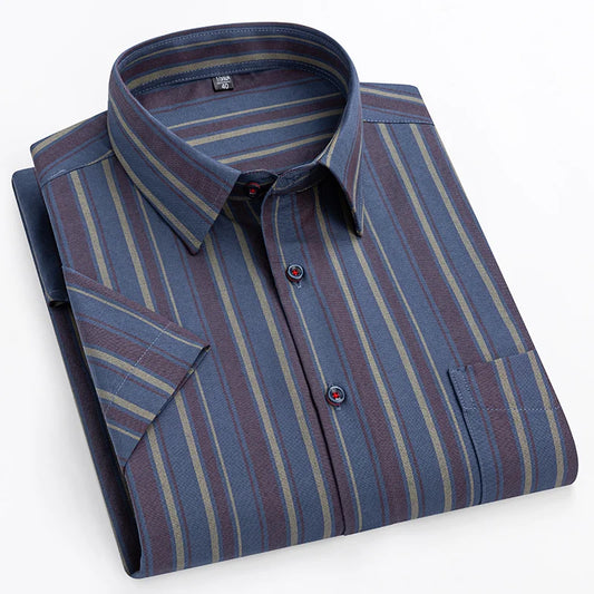 Zack | Short-Sleeve Cotton Shirt Navy blue