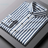 Jermaine | Relaxed Striped Cotton Shirt Blue