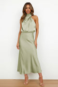 Faith | Womens Chic Halter Evening Dress