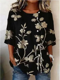 Nell - Elegant Floral Embroidered Blouse