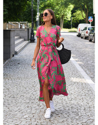 Beatrice - Stylish V-Neck Floral Dress
