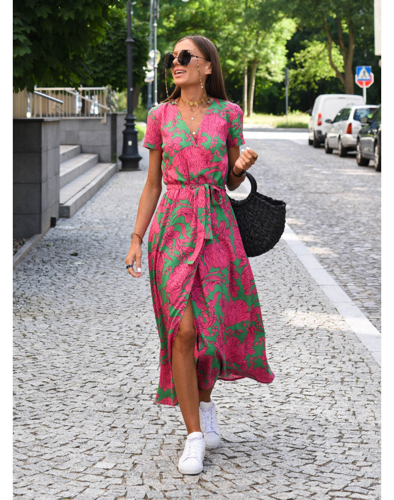 Beatrice - Stylish V-Neck Floral Dress