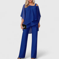 Serenity | Elegant Two-Piece Pant Set Sapphire Blue