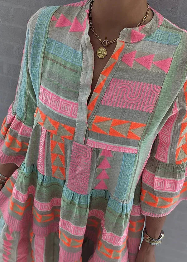 Lumi - Layered Summer Dress with V-Neck