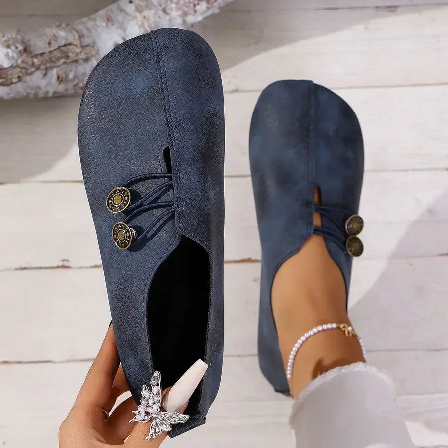 Jaimy | Soft Suede Women's Loafers Navy Blue