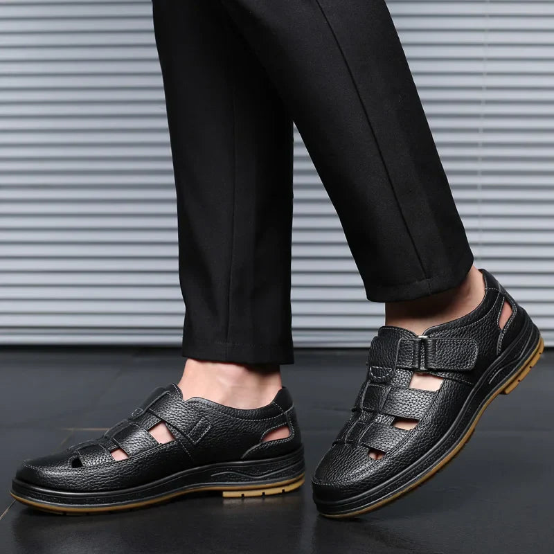Callum - Leather Closed-Toe Sandals