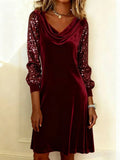 Aurora – Velvet Dress with Sparkling Sleeves