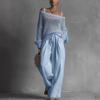 Claire - Elegant Off-Shoulder Trouser Set