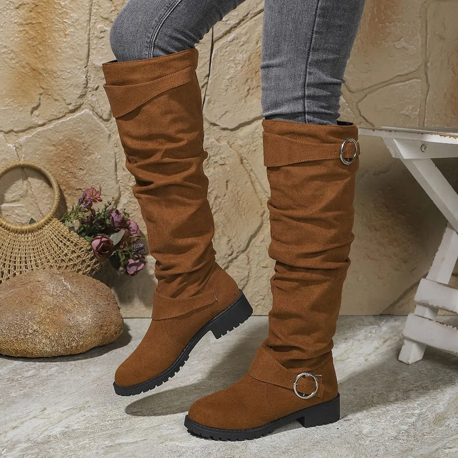 Alicia | Knee High Boots Light Brown