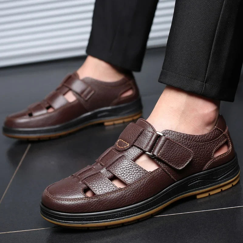 Callum - Leather Closed-Toe Sandals
