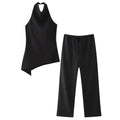 Misjlova Halter Set with Open Back and Flowing Pants