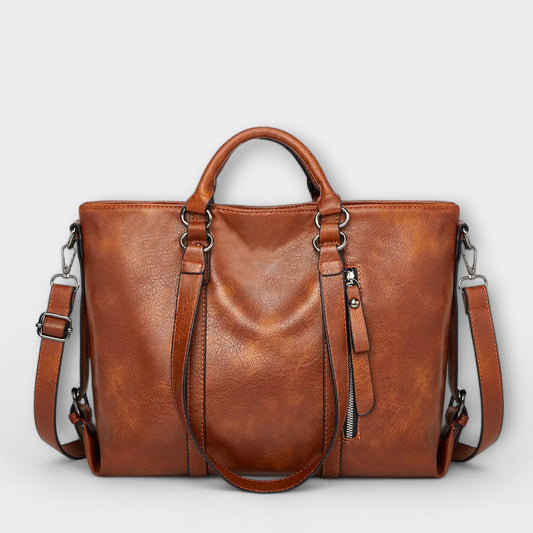 Olivia - Large Leather Bag Brown