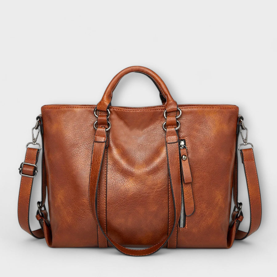 Olivia - Large Leather Bag Brown