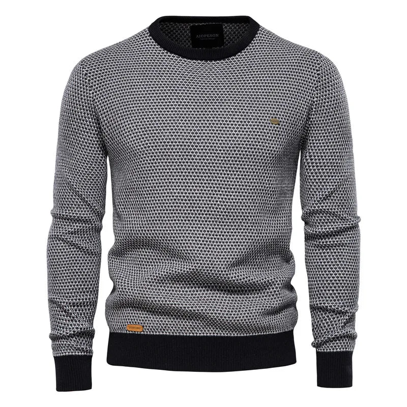 Paul - Men's Sweater with Checked Pattern